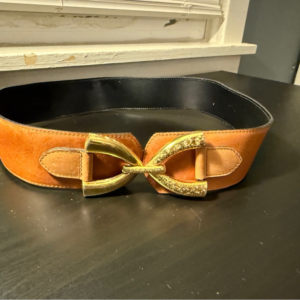 Vintage Tan Genuine Leather Women's Belt